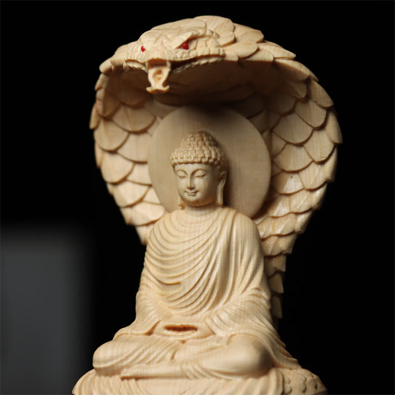Thuja Sutchuenensis Holz Buddha Statue 12cm Schutz Dekoration