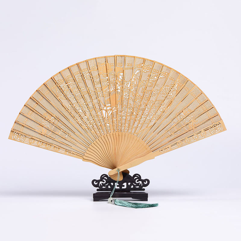 Thuja Sutchuenensis Holz Chinesischer Faltfächer 23cm Kulturkunst