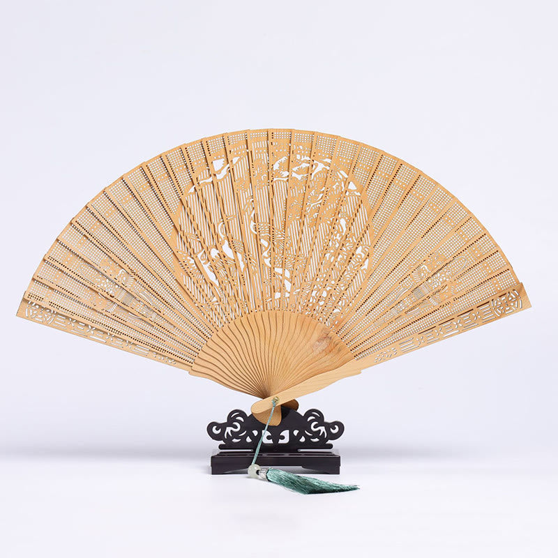 Thuja Sutchuenensis Holz Chinesischer Faltfächer 23cm Kulturkunst