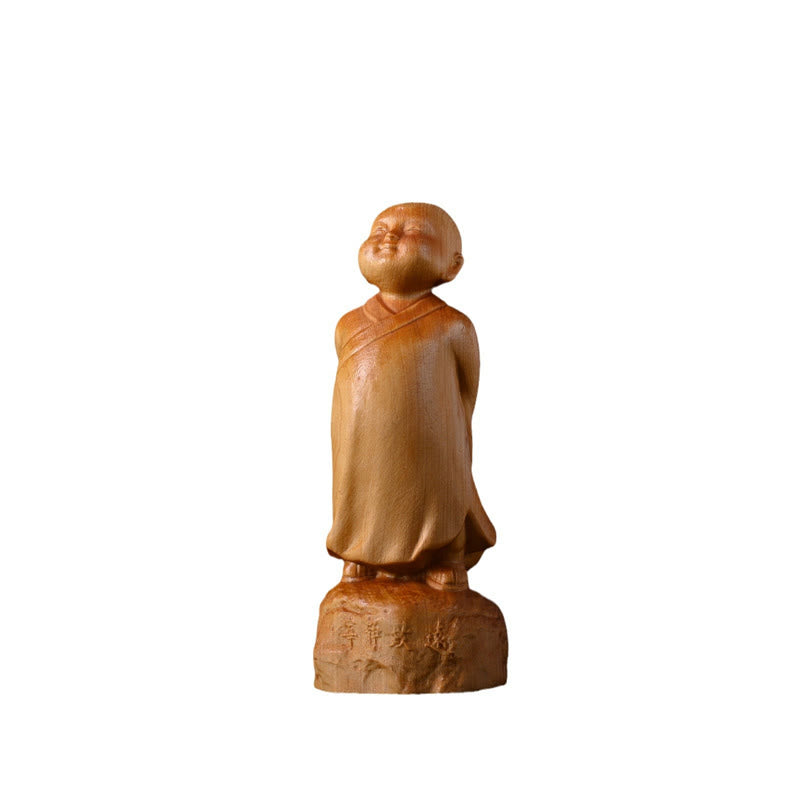 Thuja Sutchuenensis Holz stehende Mönch Statue 4cm optimistisch Dekor
