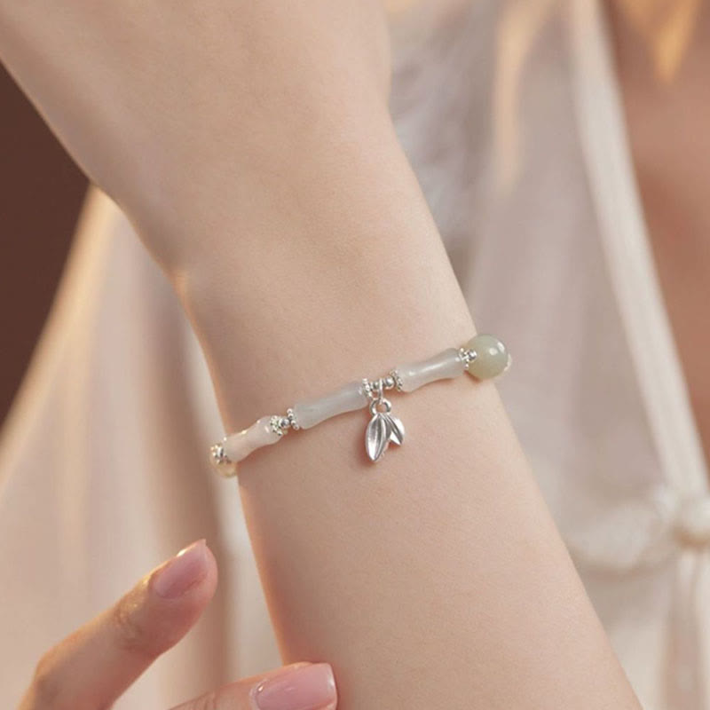 Tianshan Jade Bambus Glücksarmband | 14-16cm Damen