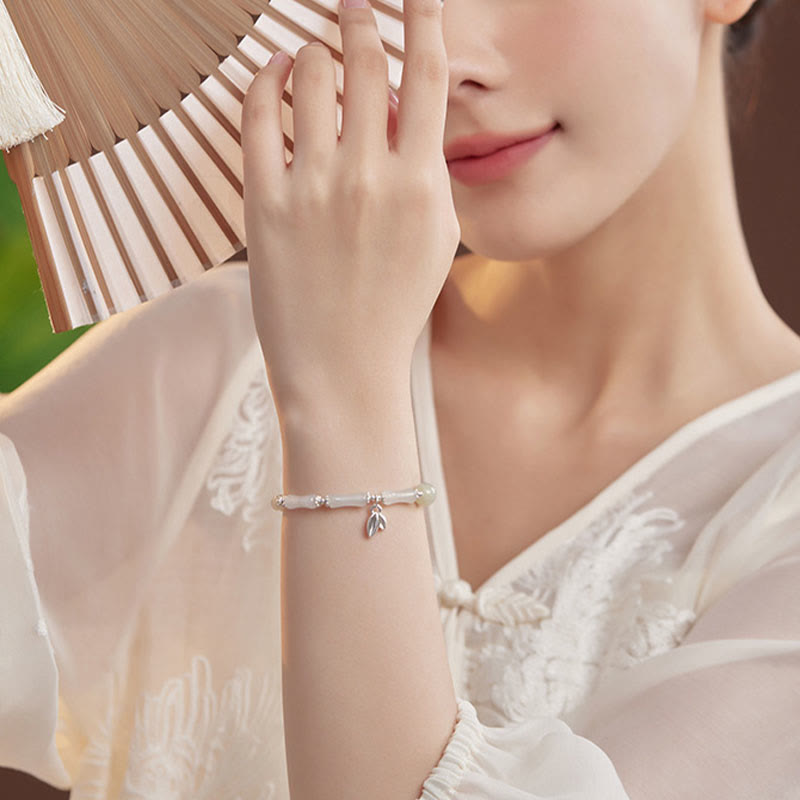 Tianshan Jade Bambus Glücksarmband | 14-16cm Damen