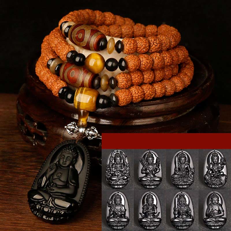 Tibet 108 Perlen Bodhi Seed Zodiac Charm Mala Armband