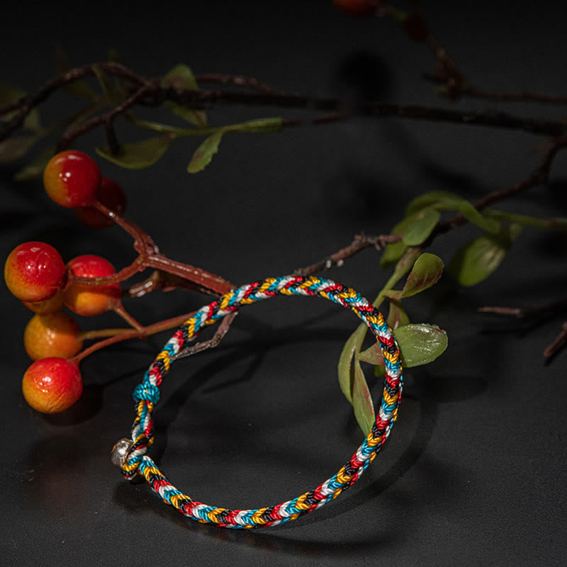 Tibetisches handgefertigtes Schutzarmband mit roter Schnur, 16 cm
