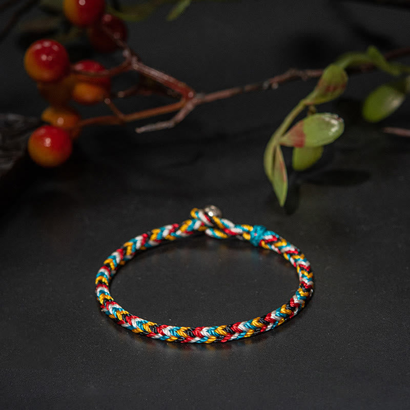 Tibetisches handgefertigtes Schutzarmband mit roter Schnur, 16 cm
