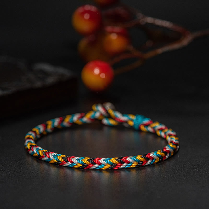 Tibetisches handgefertigtes Schutzarmband mit roter Schnur, 16 cm
