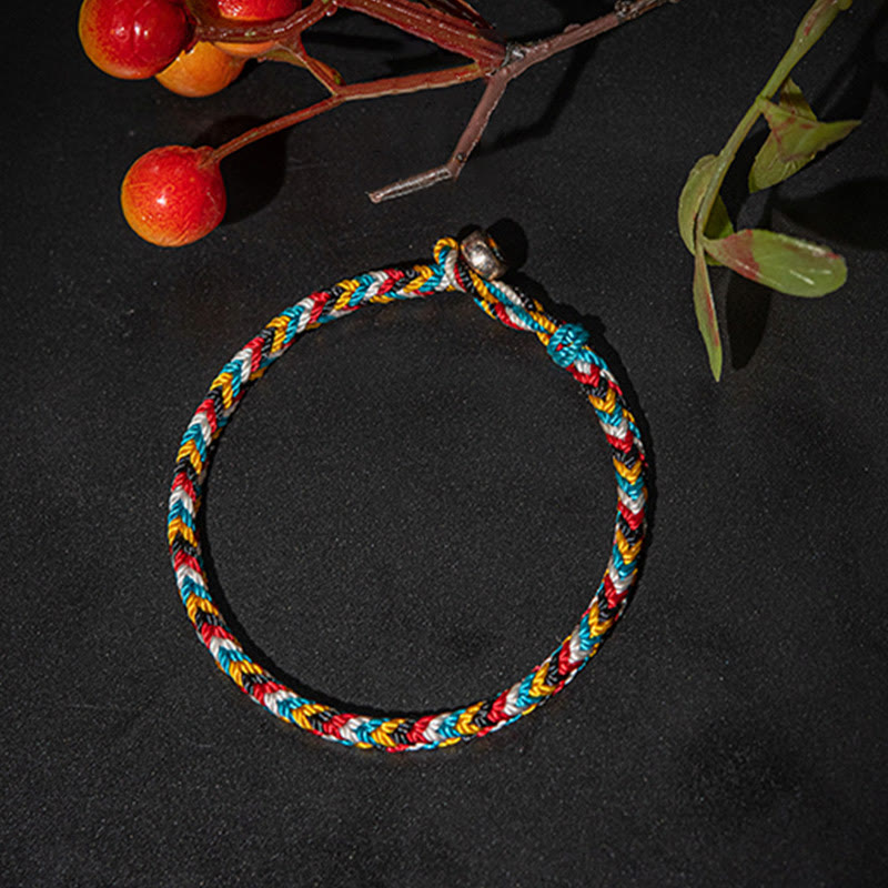 Tibetisches handgefertigtes Schutzarmband mit roter Schnur, 16 cm