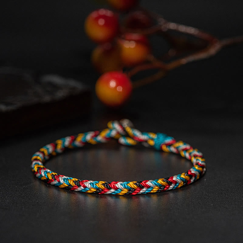 Tibetisches handgefertigtes Schutzarmband mit roter Schnur, 16 cm