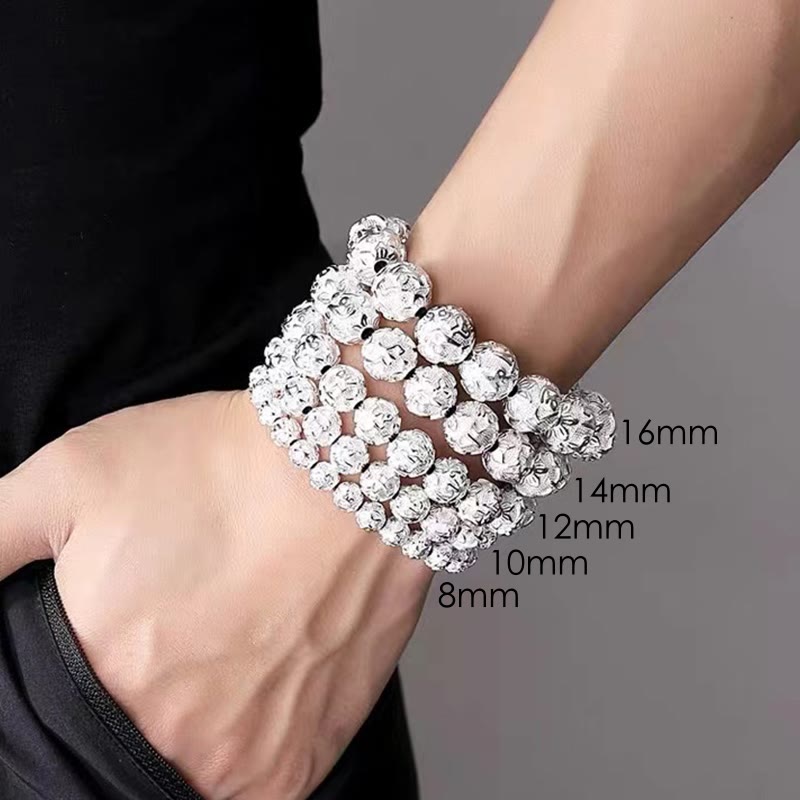 Armband aus tibetischer Legierung „Om Mani Padme Hum“ – spirituelle Mantra-Perlen
