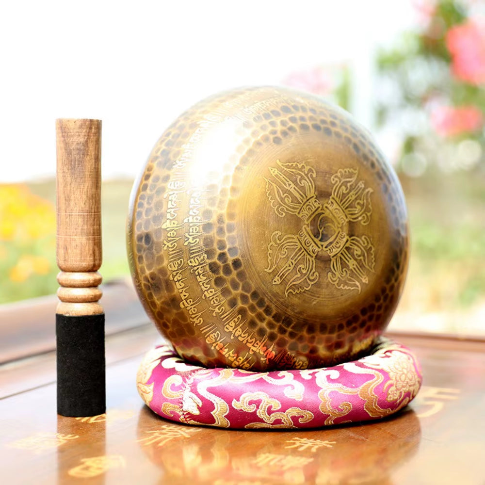 Nepal Handmade Tibetan Bowls Large Brass Singing Bowl Buddhist Meditation Sound Therapy Chakras Healing Sound Bowls Mindfulness