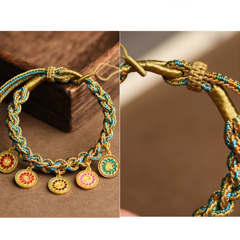 Tibetisches spirituelles Armband mit den fünf Göttern des Reichtums