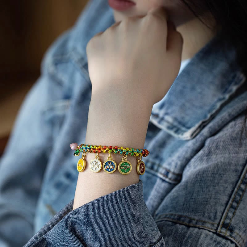 Tibetisches spirituelles Armband mit den fünf Göttern des Reichtums