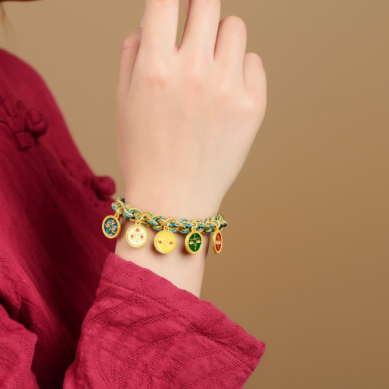 Tibetisches spirituelles Armband mit den fünf Göttern des Reichtums