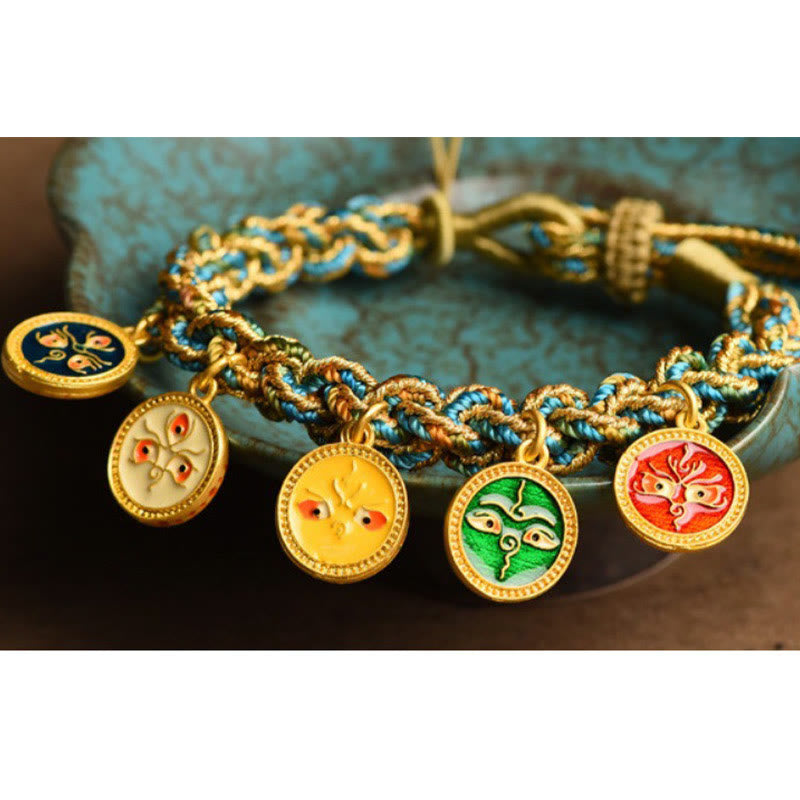 Tibetisches spirituelles Armband mit den fünf Göttern des Reichtums