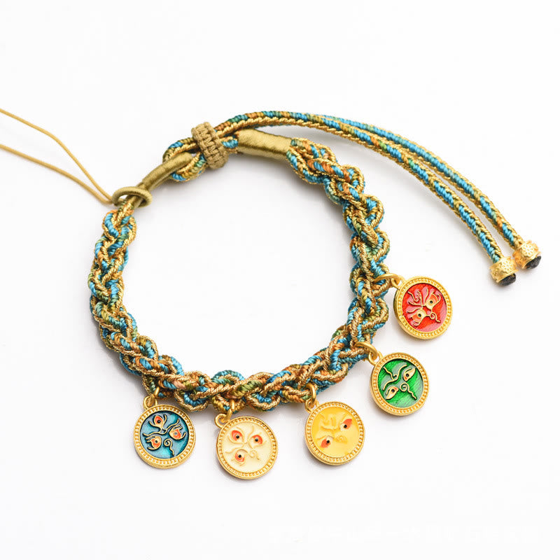 Tibetisches spirituelles Armband mit den fünf Göttern des Reichtums