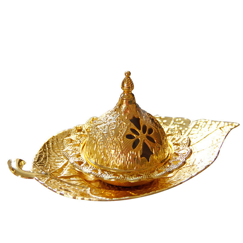 Tibetischer Räucherbrenner mit Blattgold | Mini-Meditationsuntersetzer