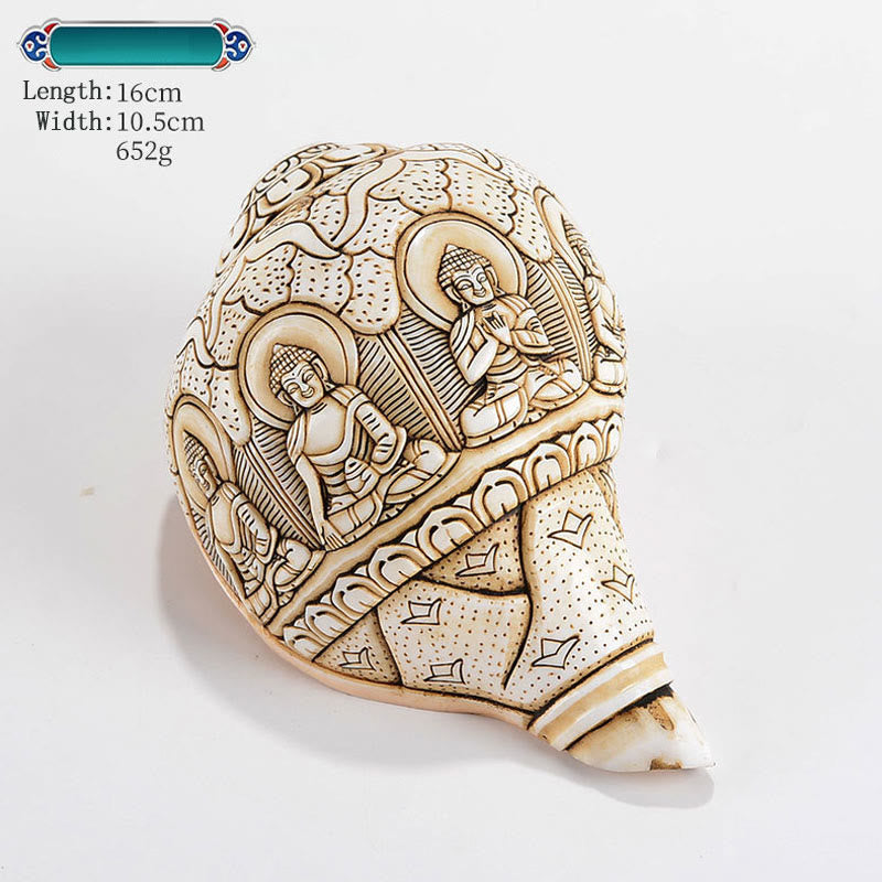 Tibetische handgefertigte gravierte Shankha-Muschel-Dekoration