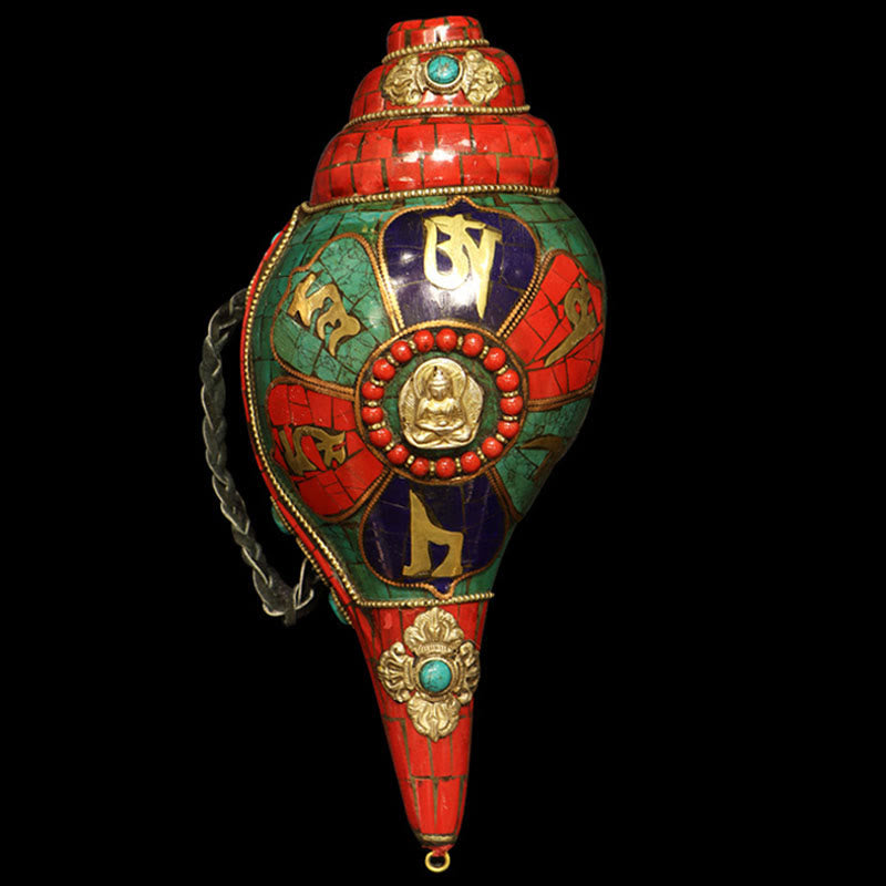 Tibetische handgefertigte Shankha-Muschel 23 cm | Zen-Dekor