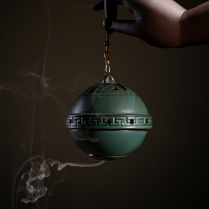 Tibetischer Lotus-Räucherbrenner aus Keramik