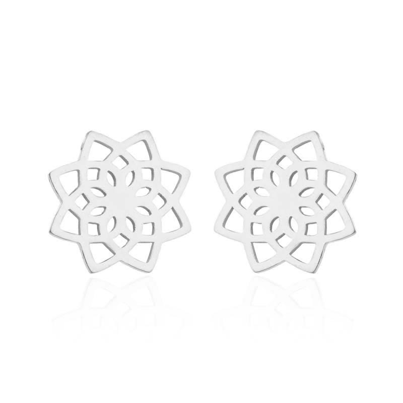 Tibetische Lotus-Ohrstecker | Symbol des Neuanfangs | Silber