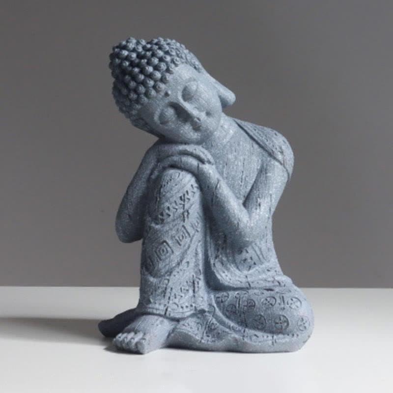 Tibetische meditierende Buddha-Statue aus Kunstharz „Serenity“