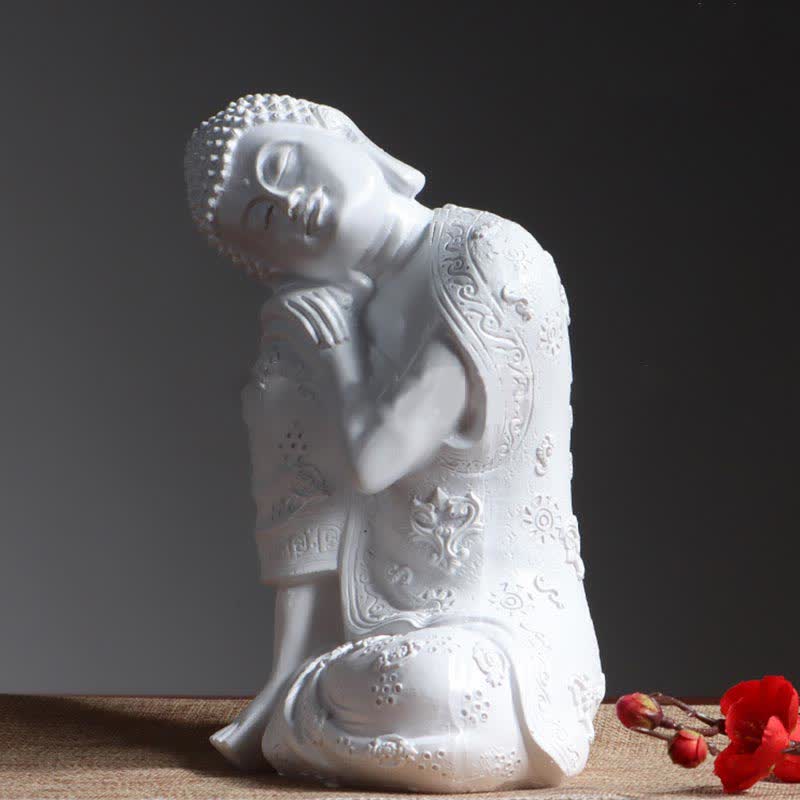 Tibetische meditierende Buddha-Statue aus Kunstharz „Serenity“