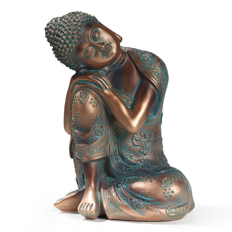 Tibetische meditierende Buddha-Statue aus Kunstharz „Serenity“