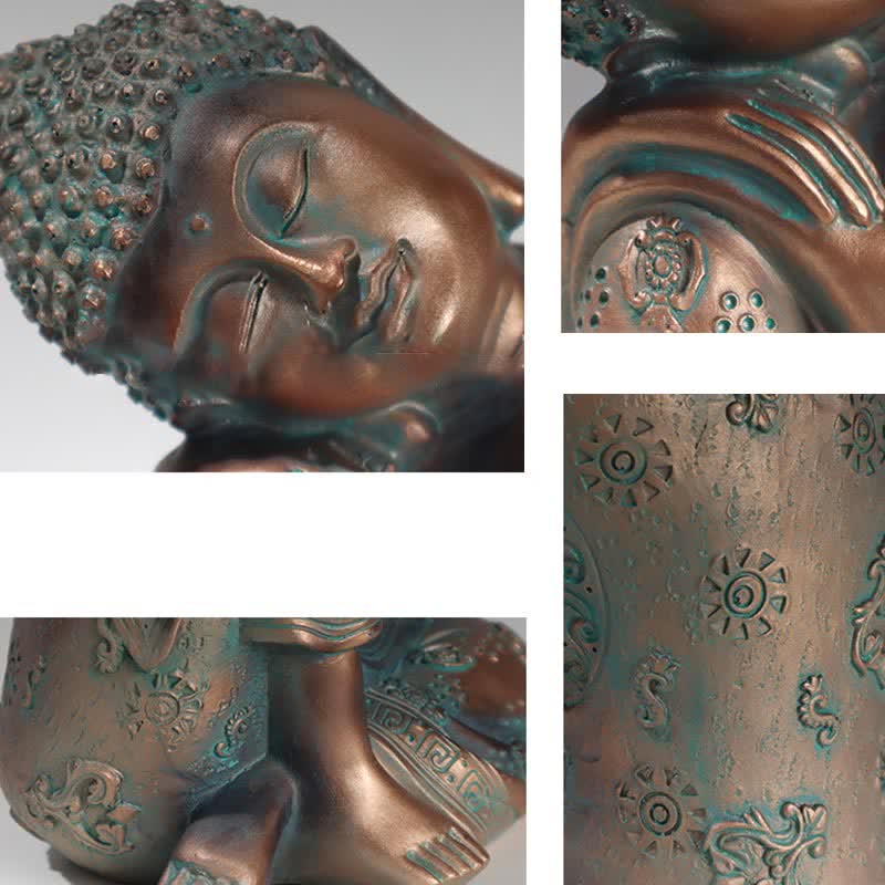 Tibetische meditierende Buddha-Statue aus Kunstharz „Serenity“