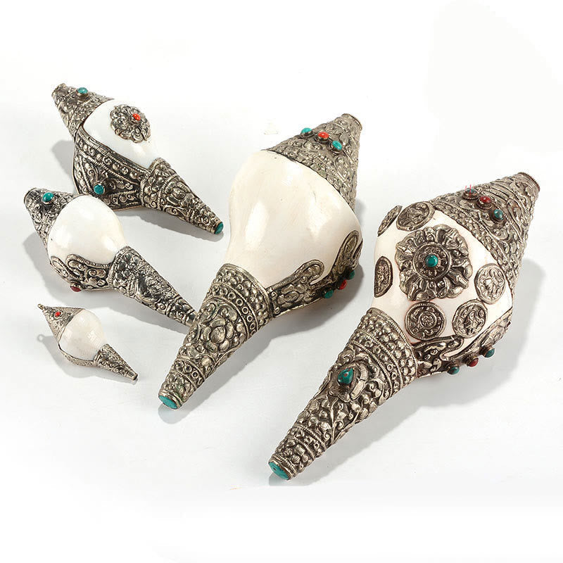 Tibetische natürliche Shankha-Muschelmuschel-Drachendekoration
