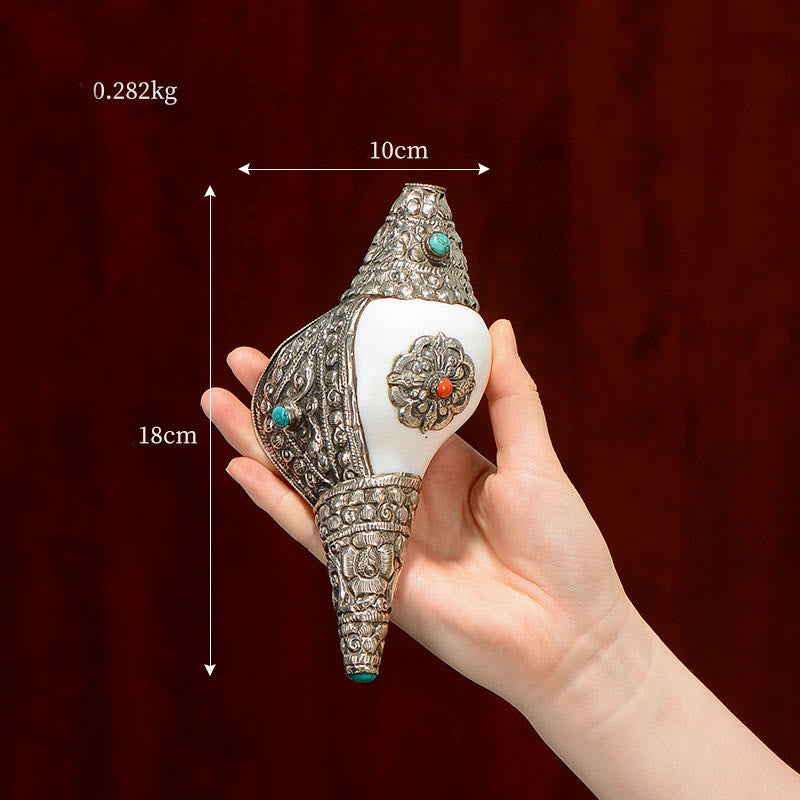 Tibetische natürliche Shankha-Muschelmuschel-Drachendekoration