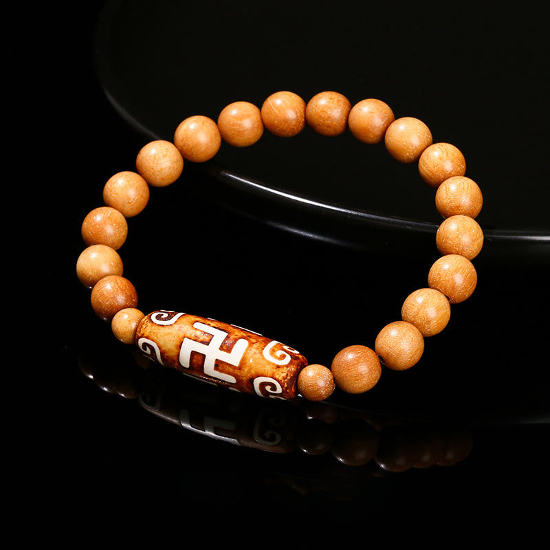 Tibetisches Neun-Augen-Dzi-Perlenarmband mit spirituellem Schutz