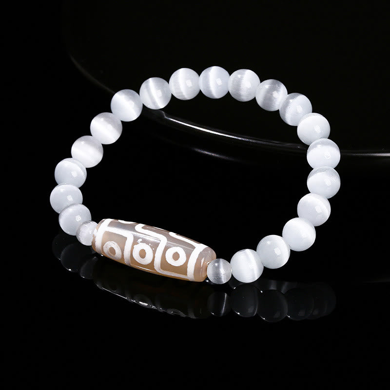Tibetisches Neun-Augen-Dzi-Perlenarmband mit spirituellem Schutz