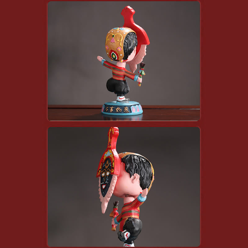 Tibetische Oper Gesichtsmaske Puppe | Zen Dekor Ornament