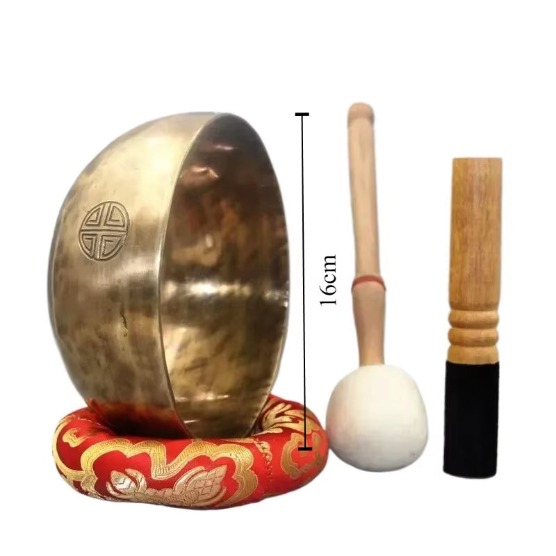 Handmade Nepal Singing Bowl Full Moon Buddhist Tibetan Singing Bowls Sound Healing Percussion Instruments Meditation Yoga Bowl