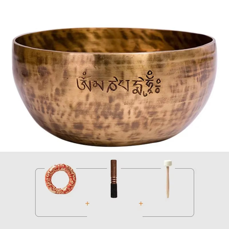 Handmade Buddhist Tibetan Singing Bowl Profession Percussion Instrument Full Moon Nepal Singing Bowls Meditation Yoga Accessory