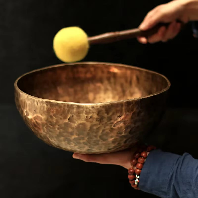 Handmade Nepal Singing Bowl Meditation Yoga Percussion Instrument Buddhist Decorative Tibetan Singing Bowl Sound Healing Therapy