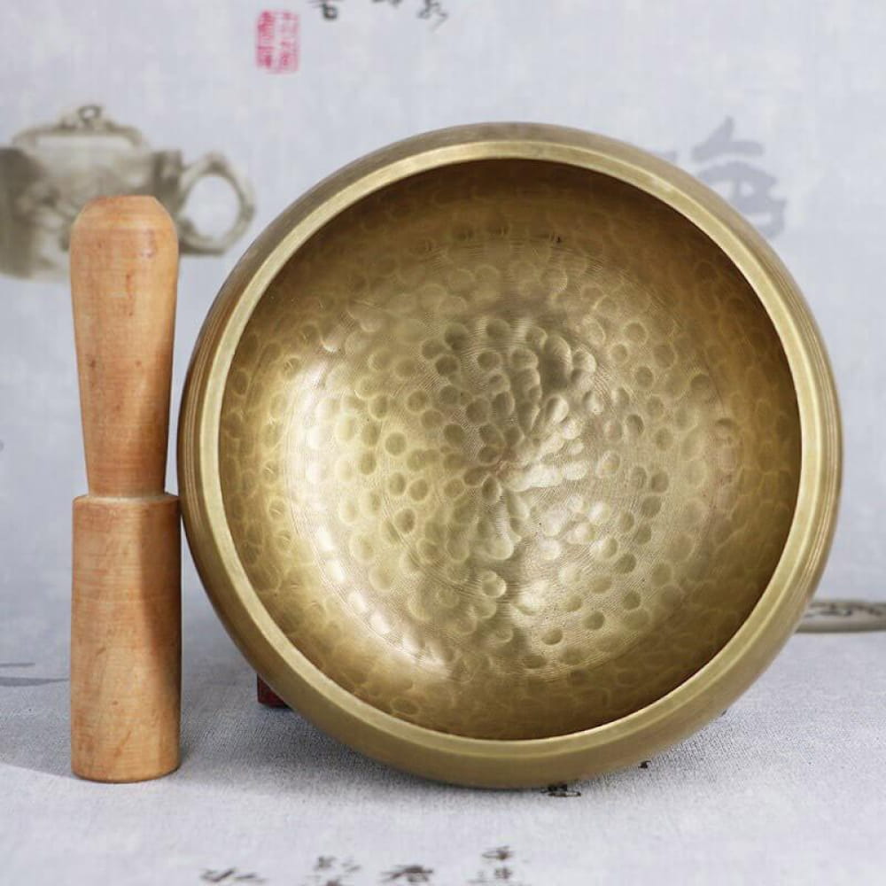 Tibetan Singing Bowl Set with Stick & Cushion - 60 Characters - Singing Bowl - On sale