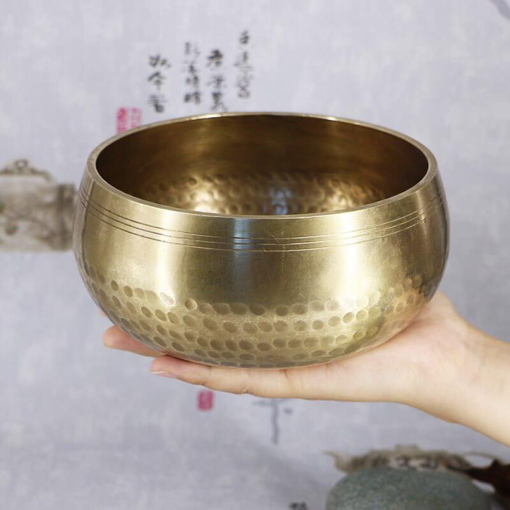 Tibetan Singing Bowl Set with Stick & Cushion - 60 Characters - Singing Bowl - On sale