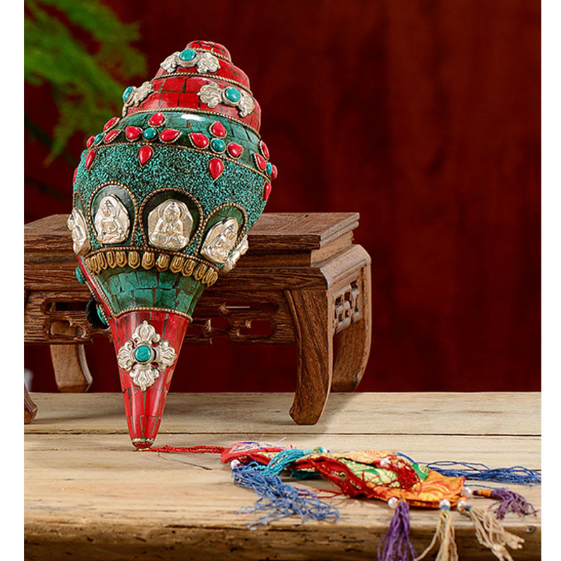 Tibetische Türkis Shankha Conch Shell Zen Positive Dekoration