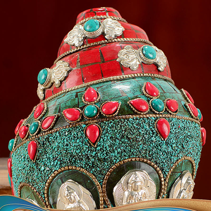 Tibetische Türkis Shankha Conch Shell Zen Positive Dekoration