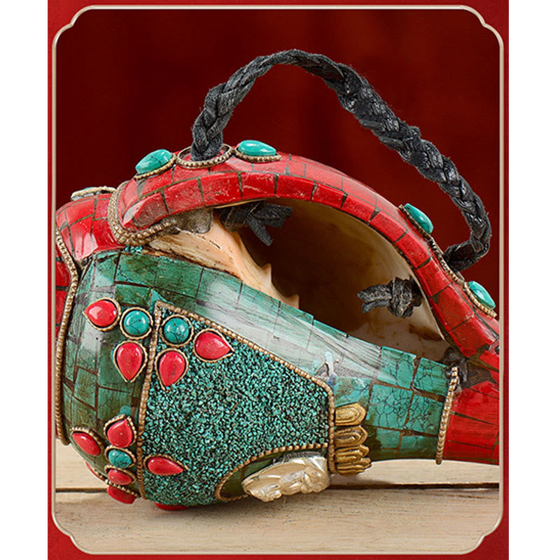 Tibetische Türkis Shankha Conch Shell Zen Positive Dekoration