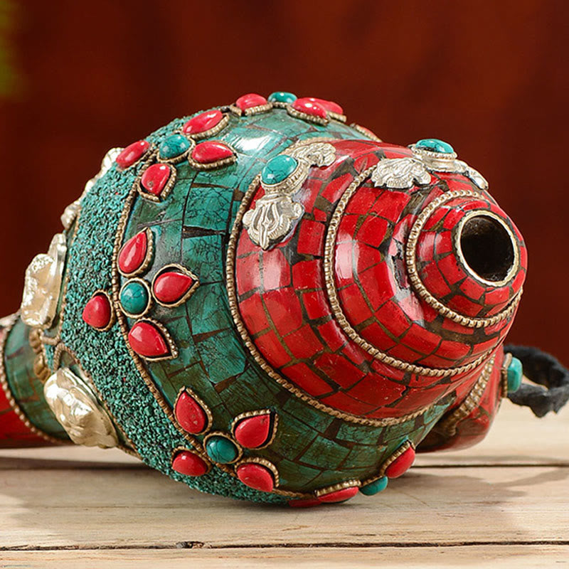 Tibetische Türkis Shankha Conch Shell Zen Positive Dekoration