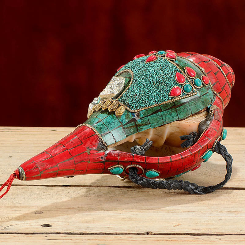 Tibetische Türkis Shankha Conch Shell Zen Positive Dekoration
