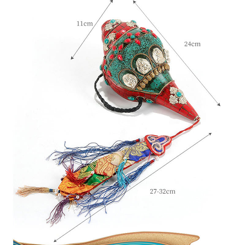 Tibetische Türkis Shankha Conch Shell Zen Positive Dekoration