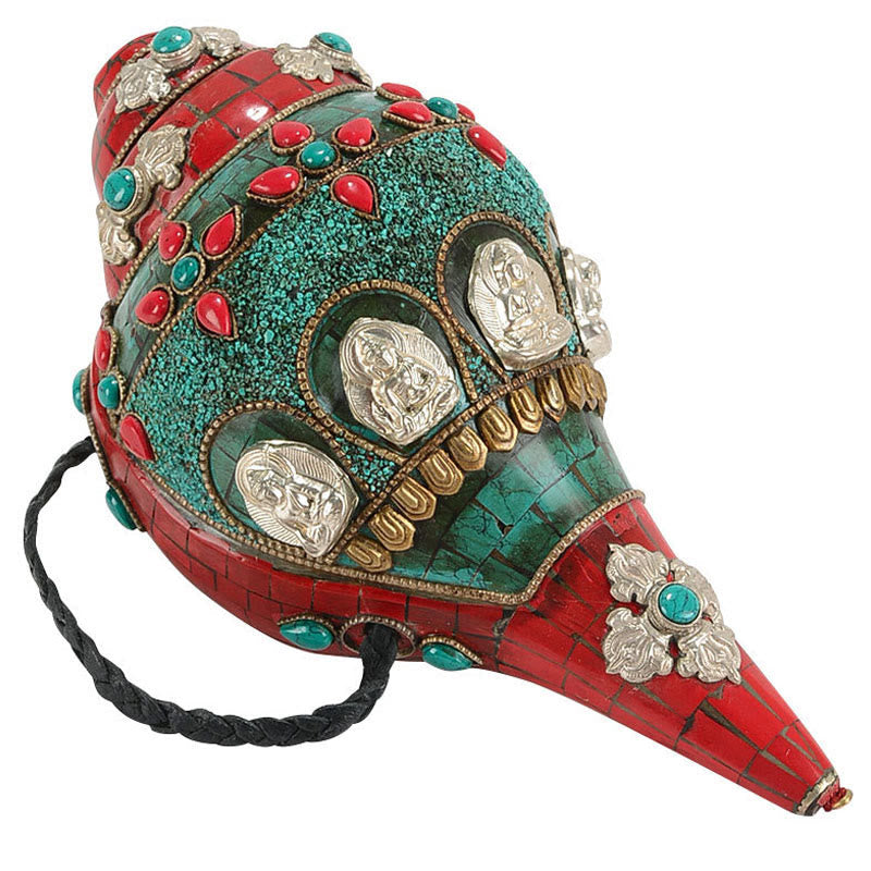 Tibetische Türkis Shankha Conch Shell Zen Positive Dekoration