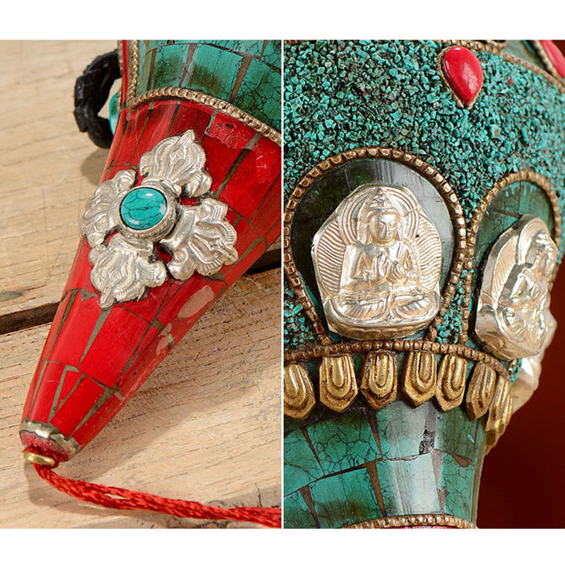 Tibetische Türkis Shankha Conch Shell Zen Positive Dekoration