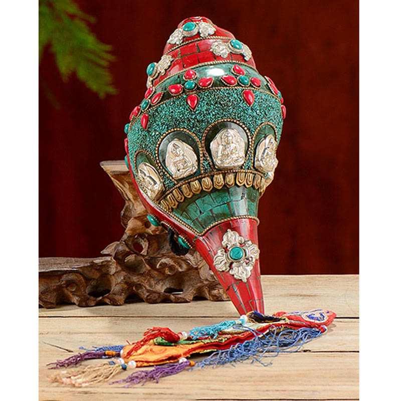 Tibetische Türkis Shankha Conch Shell Zen Positive Dekoration