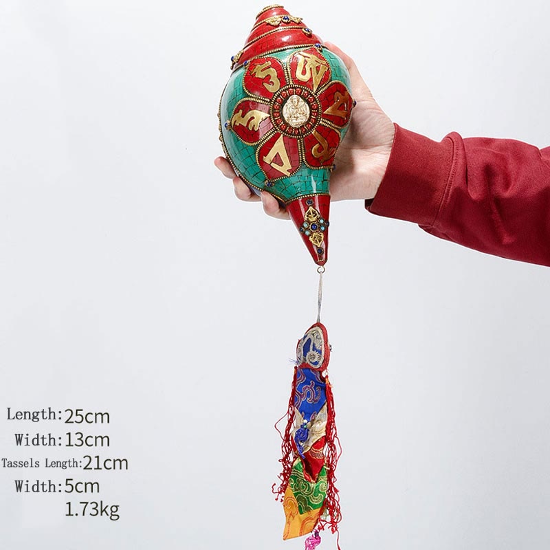 Tibetische Türkis Shankha Conch Shell Zen Positive Dekoration
