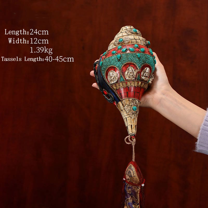 Tibetische Türkis Shankha Conch Shell Zen Positive Dekoration