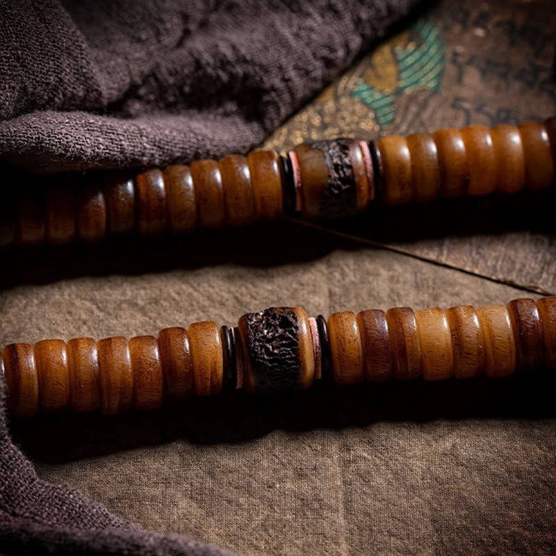 Tibetisches Yak-Knochen-Mala-Armband mit 108 Perlen